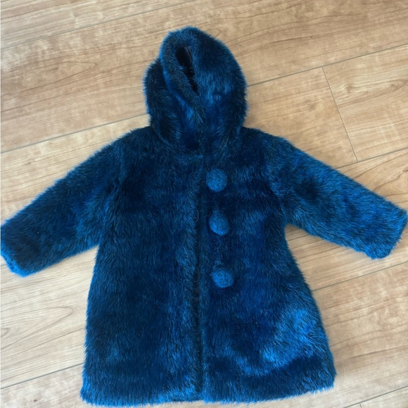 KIDS FAUX FUR MiniMan of France HOODIE COAT - Picture 2 of 10